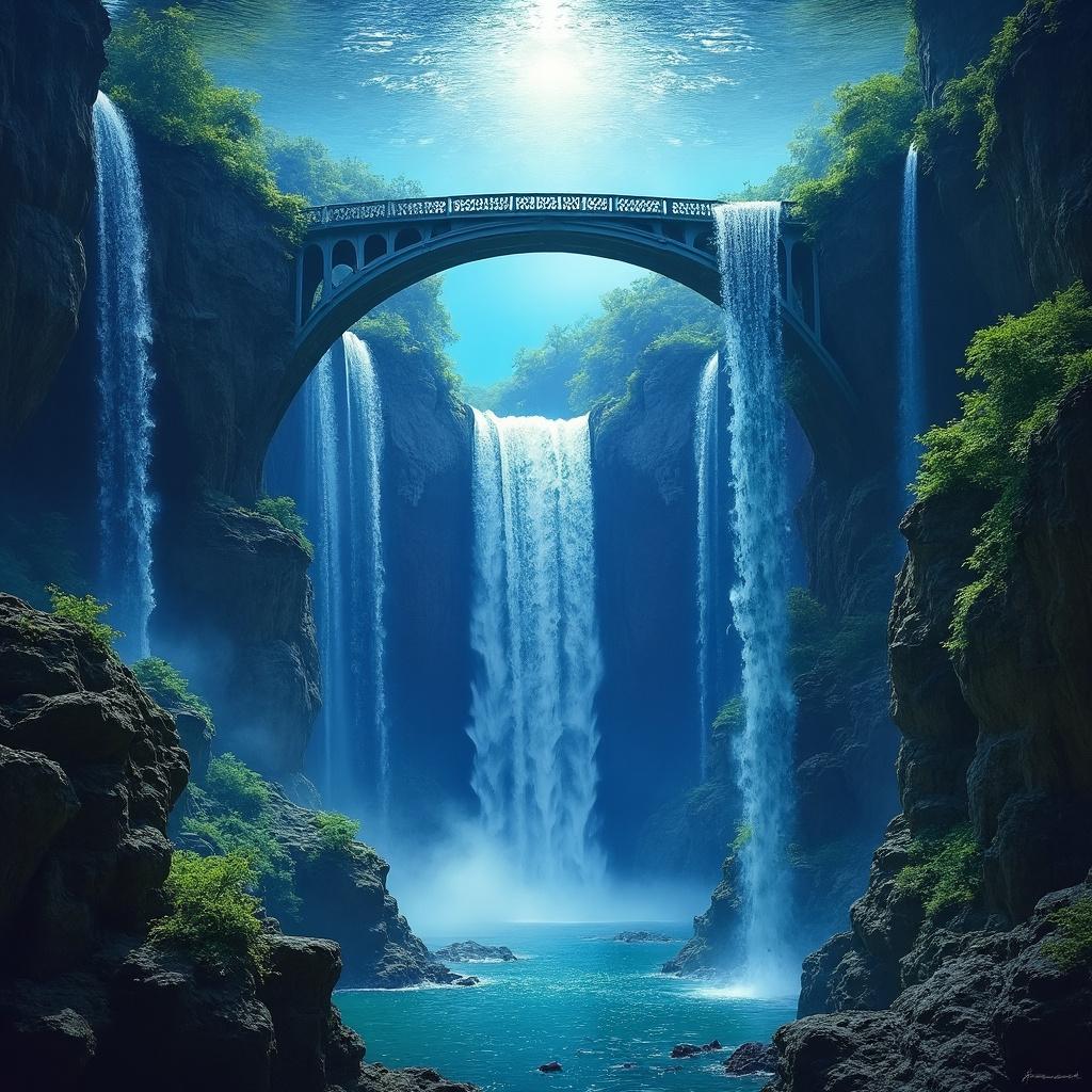 Puente con cascada